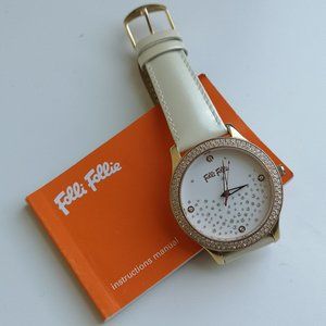 folli follie watch with crystal stone details